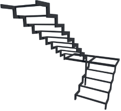 каркас лестницы с площадкой